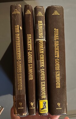 Lot of 4 Louis L'Amour Leatherette Books Daybreakers, Sackett….-image