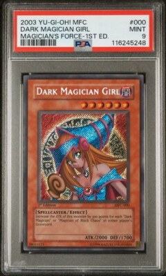 2003 Yu-Gi-Oh! Dark Magician Girl MFC-000 Secret Rare PSA 9 MINT 1st Edition-image