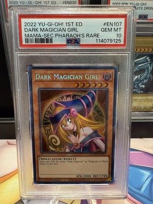 2022 Yugioh Dark Magician Girl MAMA-EN107 Secret Pharaoh Rare PSA 10-image