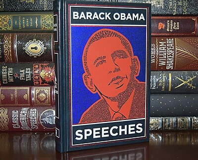 NEW Barack Obama Speeches Collectible Leather Bound Ribbon Hardcover Gilt Edge-image
