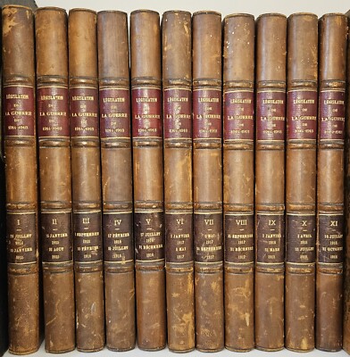 1914 to 1918 Legislation De La Guerre Legislation of WW1 Complete in 11 Volumes-image