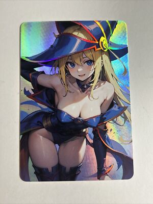 Dark Magician Girl YuGiOh Waifu Doujin Anime Textured Foil Card-image