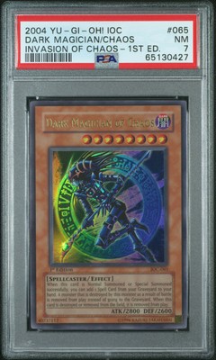 2004 YU-GI-OH! IOC-INVASION OF CHAOS 1ST ED #065 DARK MAGICIAN OF CHAOS PSA 7-image