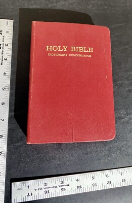 Holy Bible Concordance King James Version Red Leather Bound-image