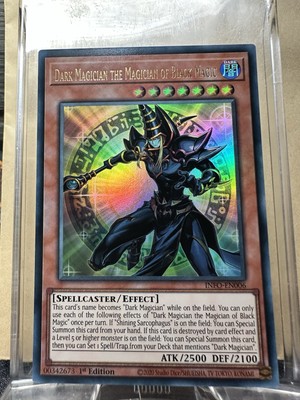 *** DARK MAGICIAN THE MAGICIAN OF BLACK MAGIC *** ULTRA RARE INFO-EN006 YUGIOH!-image