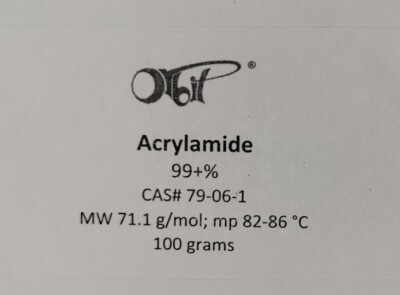 ACRYLAMIDE 99+% (100 g) Heck Reaction, Baylis-Hillman Rxn, Polymer Synthesis -image