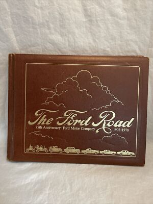 Vintage The Ford Road 75th Anniversary Collectible Hard Cover Leather Bound Book-image