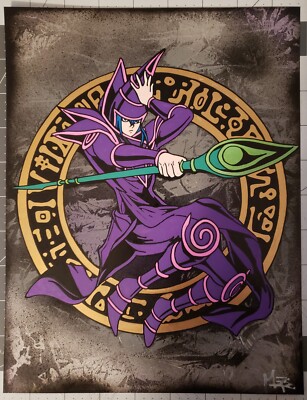 Hand Painted Yu-Gi-Oh (Dark Magician Art)-image