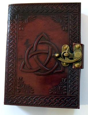 Triquetra Pattern Leather Bound Book of Shadows, Journal, Diary!-image