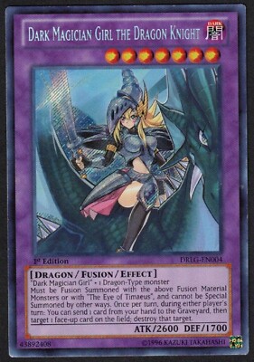 Yugioh Dark Magician Girl the Dragon Knight DRLG-EN004 Secret Rare 1st - LP/MP-image