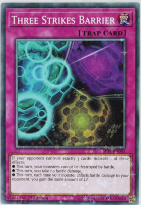 Yugioh Three Strikes Barrier SP18-EN045 Starfoil Rare 1st Edition-image