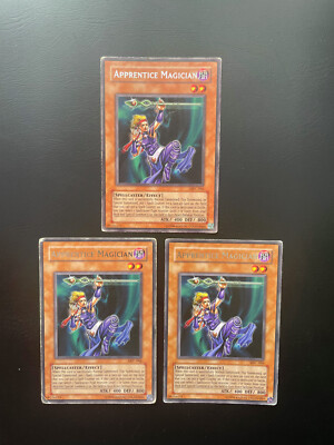Yugioh Apprentice Magician MFC-066 Unlimited Edition Rare Damaged X3-image