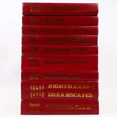The Stephen King Library - Red Leather-Bound Vintage Horror HC, 9 Book Lot-image