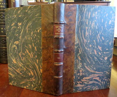Theatre collection of 7 rare plays c. 1780's sammelband rare unique leather book-image