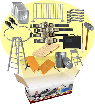 Wrestling Figure Hardcore Gear Special 26 Piece Deal for 26 Set, Yellow -image