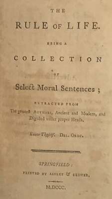 RULE OF LIFE Being Collection of Select Moral Sentences Extracted 1800-image