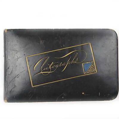 Leather Bound Autograph Book 1894-1904 50+ Pages, A Few Photos-image