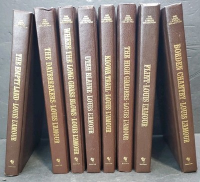 Lot Of 8 Louis L'Amour Leatherette Books The Empty Land Utah Blaine More...-image