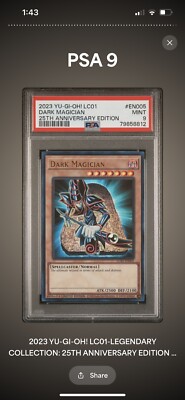 Yu-Gi-Oh DARK MAGICIAN 25th Anniversary LC01-EN005 ULTRA RARE Holo PSA 9-image