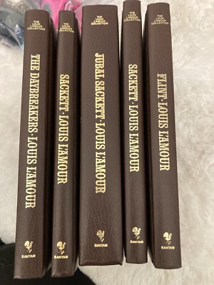Louis L'Amour Collection • Leathette Lot of  5 Books Bantam Books 1980s-image