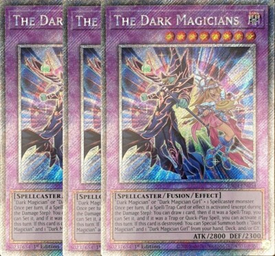 3x Yu-Gi-Oh! The Dark Magicians RA04-EN054 Platinum Secret Rare Playset-image