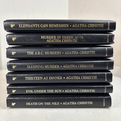 Lot of 7 THE AGATHA CHRISTIE MYSTERY COLLECTION Books Bantam Leatherette-image