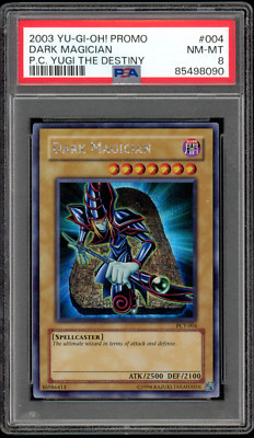Yugioh PSA 8 NM-MT Dark Magician Secret Rare PCY-004 Yugi The Destiny 2003 Promo-image