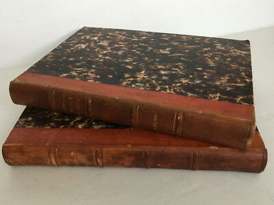 VTG Ant 1800s French Catholic Magazine LE PELERIN Leather Bound SEMAINE & SAINTS-image