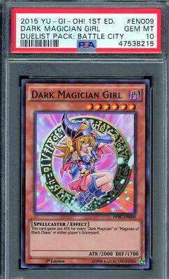 Yugioh Dark Magician Girl Super Rare 1st Ed DPBC-EN009 PSA 10 GEM MINT-image