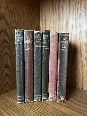 Lot Of 6 Small Leather Vintage Books-image