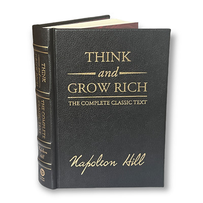 THINK AND GROW RICH by Napoleon Hill Deluxe Leather Bound Edition Collectible-image
