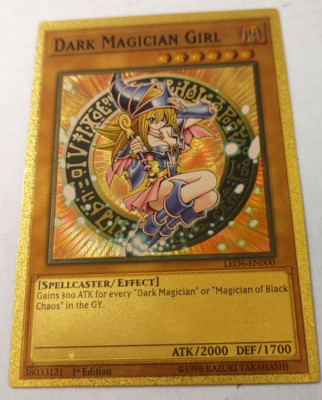 Yu-Gi-Oh! Gold Foil Dark Magician Girl Custom Fan Made Trading Card YuGiOh-image
