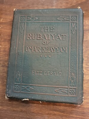 The Rubaiyat Antique Little Leather Book 1920 Great Vintage Decor Collectible-image