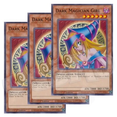 Yugioh - Dark Magician Girl x 3 - 1st Edition NM - Plus Free Holographic Card-image