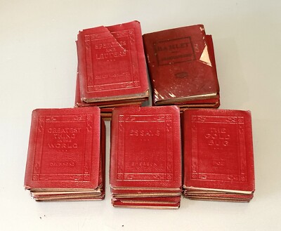 28 Vintage Antique 1920-24 Fifty Best Poems England Little Leather Library Book-image