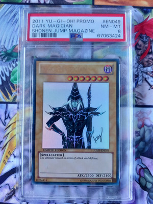 PSA 8 Dark Magician JUMP-EN049 2011 Yugioh Shonen Jump Magazine Ultra Rare Promo-image