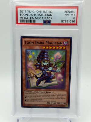 PSA 8! Yu-Gi-Oh! 2017 Toon Dark Magician 1st Edition! Super Rare! MP17-EN083-image