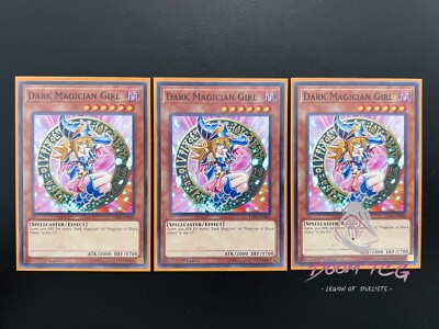 Yugioh Dark Magician Girl LED6-EN000 (C) 1st Ed 3x “Magician Deck Support”-image