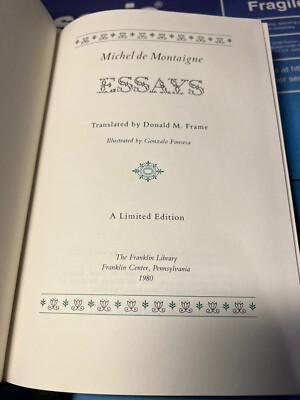 Franklin Library: MICHEL MONTAIGNE ESSAYS: ANCIENT CUSTOMS: EDUCATION: AGE-image