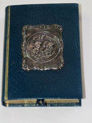 NEW Geoffrey Parker Sterling Silver Mount Leather Bound Address Book With Putti-image