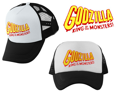 GODZILLA KING OF ALL MONSTERS White Black Trucker Hat Vintage Style Kaiju Rodan-image