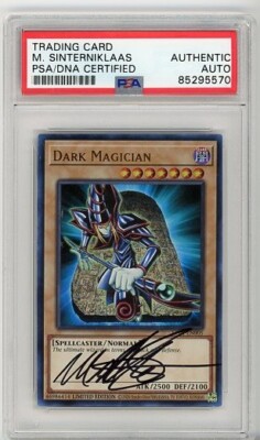 PSA Signed Michael Sinterniklaas Dark Magician LC01-EN005 Yu-Gi-Oh!-image