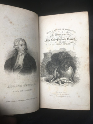 Antique Gothic novel  Horance Walpole Leather bound-image