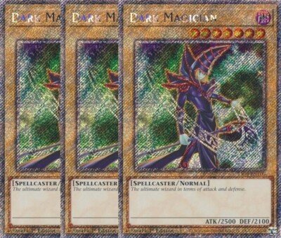 3x Yu-Gi-Oh! Dark Magician 6th Alternative Art RA04-EN106 Platinum Playset-image