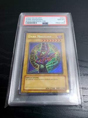 Yugioh 2003 Dark Magician BPT-007 Secret Rare Collector's Tin Promo PSA 8-image