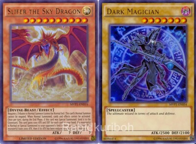 Yugioh Slifer the Sky Dragon + Dark Magician - Ultra Rare Movie Pack 2 Card Set-image