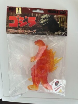 Toho 12cm Series Figure Godzilla 1999 Soft Vinyl Assembly Kit Clear Orange-image