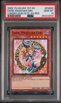 PSA 10 LEGENDARY DUELIST 1ST ED. RED 2022 DARK MAGICIAN GIRL LDS3-EN082-image