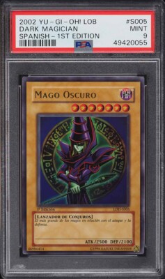 2002 Yu-Gi-Oh! Spanish LOB 1st Edition Dark Magician LDD-S005 PSA 9 MINT-image