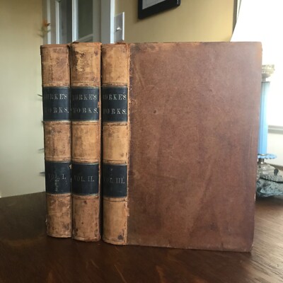1849 The Works of Edmund Burke, with a Memoir - Three Leather Volumes-image